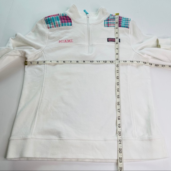 Vineyard Vines Miami White Plaid Pullover Shep Sweater Size Medium - Picture 8 of 11
